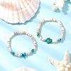 Sea Turtles and Starfish Natural Freshwater Shell Beads Bracelets BJEW-JB11884-4