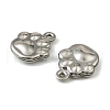 304 Stainless Steel Charms. Paw Print Charm STAS-A190-07P-2