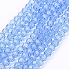 Faceted(32 Facets) Round Glass Beads Strands X-EGLA-J042-4mm-05-1
