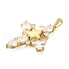 Brass Micro Pave Cubic Zirconia Pendants KK-C094-02G-2