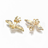 Brass Micro Pave Clear Cubic Zirconia Peg Bails Charms KK-S356-119G-NF-1