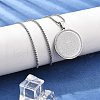 304 Stainless Steel Rhinestone Pendant Necklaces for Women NJEW-U021-08P-2