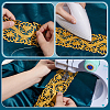 4M Iron on/Sew on Polyester Flower Lace Ribbon OCOR-WH0088-48B-4