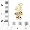 Rack Plating Brass Micro Pave Cubic Zirconia Pendants KK-H509-39G-02-3