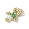 Glass Seed Beaded Angel Pendants PALLOY-MZ00652-04-4
