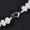 Natural Quartz Crystal Rondelle Graduated Beaded Necklaces for Women Men NJEW-K388-02E-3