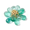 Teardrop Transparent Glass Pendants PALLOY-MZ00601-04-3