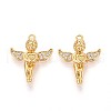 Brass Micro Pave Cubic Zirconia Pendants KK-N263-91G-1
