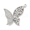 Brass Pave Clear Cubic Zirconia Pendants KK-Z061-08P-02-1