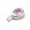 925 Sterling Silver Cubic Zirconia Oval Charms STER-S006-01S-J-2