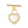 Brass Micro Pave Clear Cubic Zirconia Toggle Clasps KK-P234-69G-4