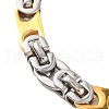 201 Stainless Steel Byzantine Chain Bracelets BJEW-B078-108GP-2