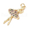 Brass Micro Pave Cubic Zirconia Pendants KK-D357-48G-2