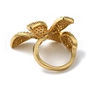 Rack Plating Flower Brass Micro Pave Clear Cubic Zirconia Cuff Rings for Women RJEW-H235-04G-3