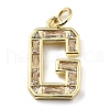 Brass Micro Pave Cubic Zirconia Pendants KK-V014-01G-07-1