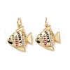 Brass Cubic Zirconia Pendants KK-G453-12G-2