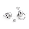 Tarnish Resistant 304 Stainless Steel Dangle Stud Earrings EJEW-F246-01P-3
