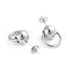 304 Stainless Steel Dangle Stud Earrings EJEW-F246-01P-3