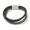Braided Microfiber Leather Multi-strand Bracelets BJEW-B096-25AS-1