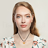 30Pcs 5 Color Zinc Alloy Enamel Shell Shape Pendant Necklaces Set with ABS Plastic Imitation Pearl Beaded NJEW-AB00020-6