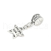 Rack Plating Brass European Dangle Charms KK-R200-17AS-2