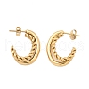 304 Stainless Steel Twist C-Shaped Stud Earrings EJEW-Z098-17G-4