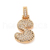 Brass Micro Pave Cubic Zirconia Pendants KK-C076-29S-G01-1