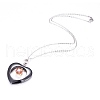 Non-Magnetic Synthetic Hematite Pendant Necklaces NJEW-JN01885-2