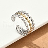 304 Stainless Steel Double Color Cuff Rings RJEW-S635-01GP-F-3