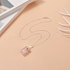 Natural Rose Quartz Geometry Pendant Necklace NJEW-JN04239-04-5