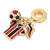Rack Plating Brass Enamel Sports European Dangle Charms KK-P287-35A-G-2