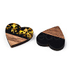 Opaque Resin & Walnut Wood Pendants RESI-N039-44-2