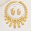 Geometric Hollow Texture Iron Stud Earrings & Bib Necklaces Sets for Women's Banquet Wedding DP0438-2