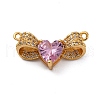 Brass Micro Pave Cubic Zirconia Pendants KK-V009-25G-1