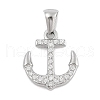 304 Stainless Steel Micro Pave Cubic Zirconia Pendants STAS-D112-03P-10-1
