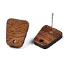 Walnut Wood Stud Earring Findings MAK-N032-017-3