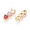 Brass Micro Pave Cubic Zirconia Charms KK-N263-95B-G-2