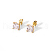 Fashionable Stainless Steel Cubic Zirconia Square Stud Earrings CG9593-1-1