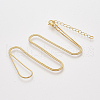 Brass Square Snake Chain Necklace Making MAK-T006-10B-G-1