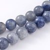 Dyed & Heated Natural Blue Aventurine Round Beads Strands X-G-M248-4mm-01-1