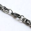 Tarnish Resistant Men's Boys Byzantine Chain Necklaces Fashionable 201 Stainless Steel Necklaces NJEW-I008-28B-3