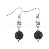 Natural Lava Rock Dangle Earrings EJEW-JE03934-04-1