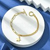 Golden Brass Charm Bracelets BJEW-JB10021-01-2