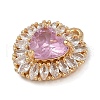 Brass Micro Pave Clear Cubic Zirconia Pendants FIND-U017-13G-2