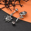 Sun 316 Surgical Stainless Steel Dangle Belly Button Rings EJEW-G416-08AS-2