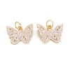 Brass Micro Pave Clear Cubic Zirconia Pendants ZIRC-A020-03G-1