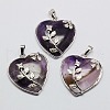 Heart Natural Amethyst Pendants GP356-4-1