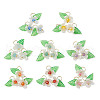 8Pcs 8 Styles Natural Mixed Gemstone Flower Charms PALLOY-JF03411-01-1