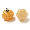 Natural Topaz Jade Pumpkin Charms with Platinum Tone Brass Bails G-C158-06P-02-2