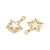 Brass Micro Pave Clear Cubic Zirconia Pendants KK-N254-185G-2